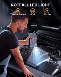Yaber 2000A Autós Indításrásegítő Powerbank 7L Benzin/5,5L Dízel Motorokhoz, LED Lámpával 5