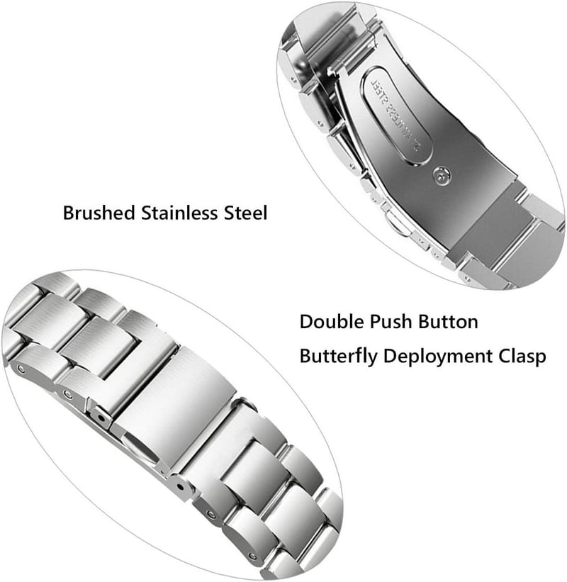Berfine Ezüst Gyorskioldós Óraszíj 20mm - Rozsdamentes Acél Unisex