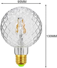 TIANFAN Vintage LED Izzó E27 - Kristály, Meleg Fehér, 4W, Dekoratív 3