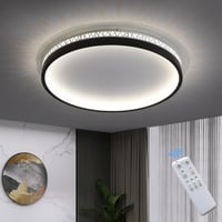 SEATAIN LED Mennyezeti Lámpa 50W - Fekete, Kerek, 50cm, Távirányítós, Fényerőszabályozható, 3000K-6000K, 5000lm, Memória Funkcióval, Éjszaka 1