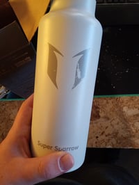 Detská nerezová termoska na pitie so slamkou Super Sparrow, 500 ml, biela, ošúchaná — Ošúchaný vzor (stav: pozri 2. obrázok) 2