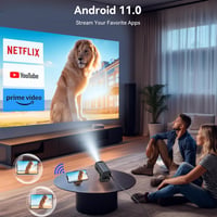 Polocsh 4K Mini Projektor Android 11.0 Rendszerrel - Full HD 1080P Hordozható Házimozi, WLAN6, BT5.2, Auto Keystone, 150" Kijelző, 180° Forg 7