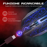VersionTECH Vezeték Nélküli RGB Gamer Egér - Újratölthető, Csendes, 3 DPI Fokozat 5