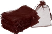 Barna organza ajándékzacskó 50db, 11x16cm, esküvőre, partira 1