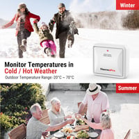 ThermoPro TX-2C Kültéri Hőmérséklet Érzékelő - TP200C/TP60C/TP65C Modellekhez - 150m Hatótávolság - IPX4 Vízálló - Falra Szerelhető - Fehér 3