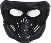 WISEONUS Airsoft Taktikai Koponya Maszk - Teljes Arc Védelem Paintball, Vadászat, CS Játék, Halloween és Cosplay Eseményekhez - Fekete TPU 2