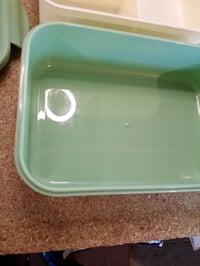 BIBURY Bento kutija za ručak 1400 ml, zelena, posuda za užinu s 3 pretinca i priborom za jelo, nepropusna, sigurna za mikrovalnu pećnicu 4