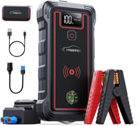 YABER YR800 Autós Bikázó Powerbank 5000A 23800mAh - 10W Vezeték Nélküli Töltő, LED Lámpa, LCD Kijelző, Benzin és 8.0L Dízel Motorokhoz 1