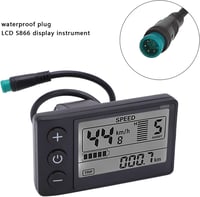 FTVOGUE S866 LCD Kijelző Panel - 24V/36V/48V Elektromos Roller Vezérlőpanel Vízálló Csatlakozóval, Fekete ABS Műanyag Keret, Felnőtteknek 3