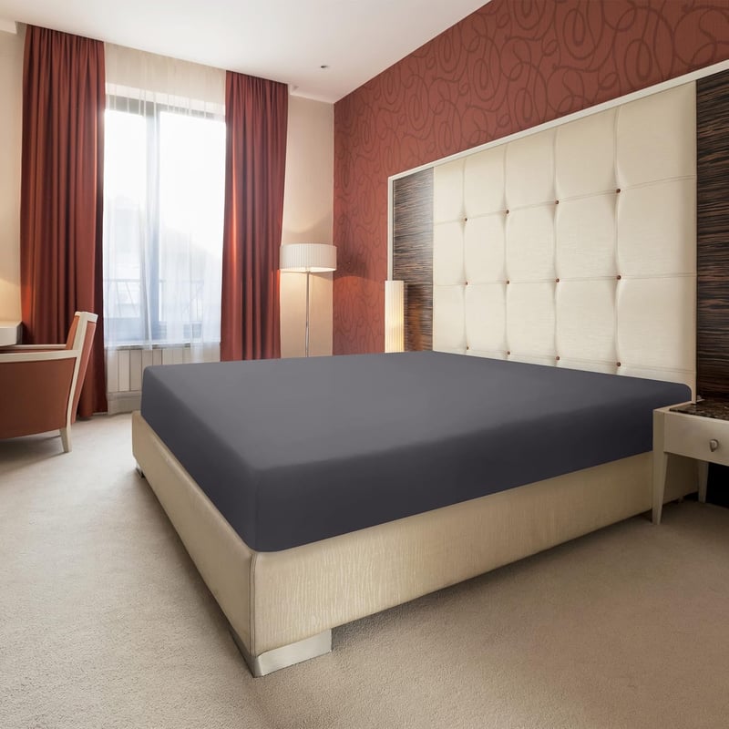 Utopia Bedding Szürke Mikroszálas Gumis Lepedő 200x200 cm - 35 cm Mély