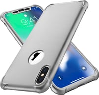 iPhone X/XS Szürke Szilikon Védőtok + 2db Edzett Üvegfólia Szett 1