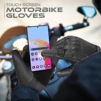 WESTWOOD FOX Motoros Bőr Kesztyű – Thinsulate Termikus Béléssel, Vízálló, Férfi Téli-Nyári Használatra 5