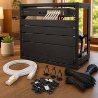 Set za uredan rack: 2m CAT8 kabel + 6x slijepa ploča + 200x vezica + 100x nosač 1