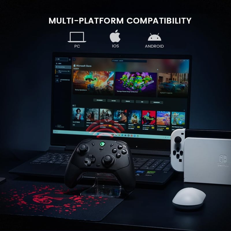 GameSir T4 Cyclone Pro Vezeték Nélküli Kontroller PC/Switch/Lite/OLED Platformokhoz, Hall-Effekt Joystick, Android/iOS/Windows Kompatibilis,