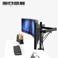 BONTEC Hármas Monitortartó Kar - Asztali LCD/LED Monitor Állvány 13"-24" Képernyőkhöz, Fekete, Állítható Konzol TV és Számítógép Monitorokho 2