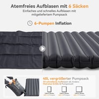 Hikenture Ultrakönnyű Dupla Kempingmatrac 120x200cm - Felfújható Matrac 2 Személynek, Pumpatasak, 10cm Vastag, Túrázáshoz, Kempingezéshez 6