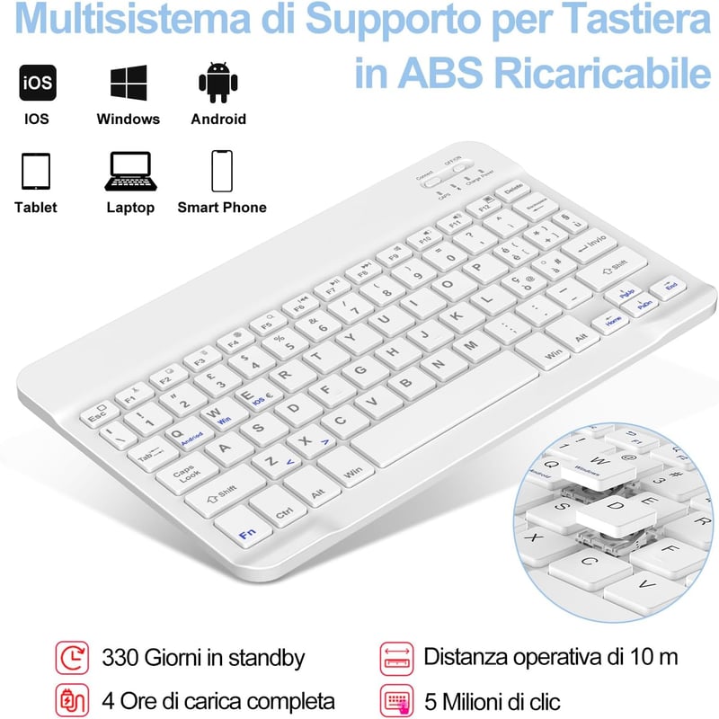 FOGARI iPad 9 Generációs Billentyűzetes Tok - Levehető Billentyűzet, Ceruza Tartó, 10.2" Védőtok iPad 9/8/7 és iPad Pro 10.5 Modellekhez