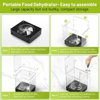 Reemix Aszaló 8 Szintes, 600W Teljesítményű, LED Kijelzős Gyümölcsszárító 30-75°C Hőmérséklet Szabályozással, 48 Órás Időzítővel, Mosogatógé 9