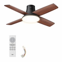 Ventilator de tavan DREO cu lampă, negru, motor DC, 12 viteze, LED reglabil, telecomandă — 1 buc., fără șurub (stare: vezi a 2-a imagine) 3
