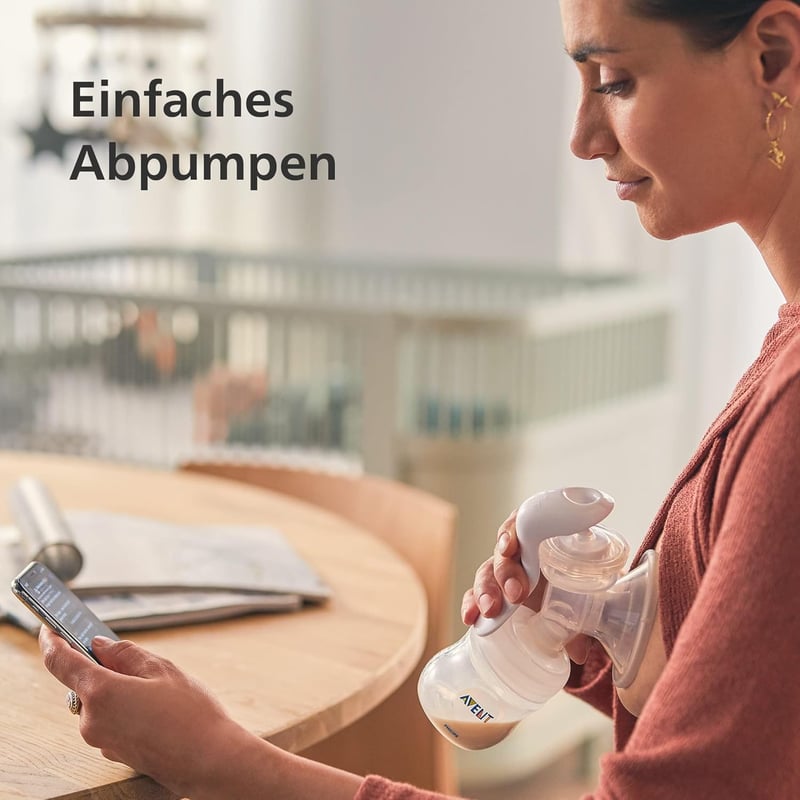 Philips Avent SCF430/01 Kézi Mellszívó - Természetes Mozgás Technológiával - Átlátszó, BPA-mentes, Könnyű, Hordozható