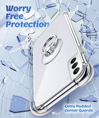Samsung Galaxy S23 Átlátszó Ütésálló Tok Gyűrűs Állvánnyal 3