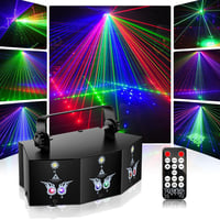 propulsion Life DMX RGB Diszkó Fényjáték - 9 Lencsés LED Parti Lámpa Hangvezérléssel, Távirányítóval - Esküvőre, Születésnapra, Klubokba, Re 1