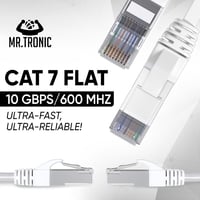 Mr. Tronic 15m-es Cat7 Ethernet kábel, lapos, réz, RJ45, 10 Gbps, fehér 3