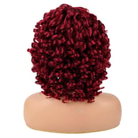PORSMEER Rövid Vörös Afro Paróka Göndör Frufruval - Halloween, Cosplay Jelmezekhez 2