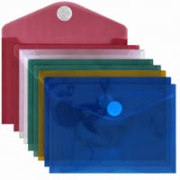ACROPAQ Dokumentumtartó A6-os méret, 8 db-os készlet (2 db hiányzik), tépőzáras irattartó mappa vegyes színekben, könnyű rendszerezéshez 1
