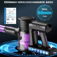 Sanfnz Akkumulátoros Porszívó 40000Pa/500W - 50 Perces Üzemidő, LED Kijelző, Csendes Működés, HEPA Szűrő, Gyorstöltés, Forgókefe Hajcsomósod 3