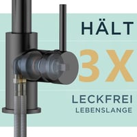 FORIOUS Fekete Konyhai Csaptelep Magas Ívű Kihúzható Zuhanyfejjel, 360° Forgatható 9