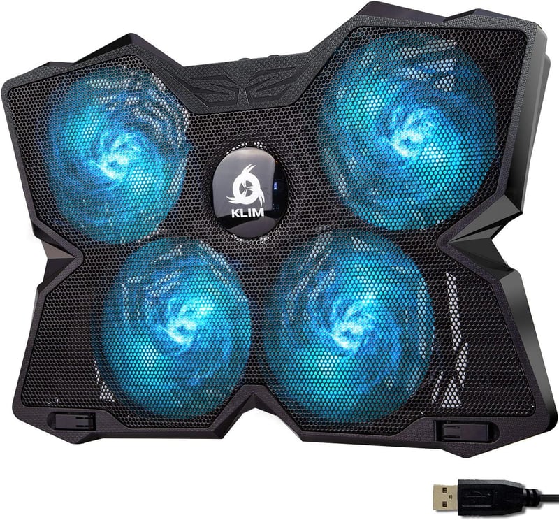 KLIM Wind Laptop Hűtőpad 4 Ventilátorral 1200 RPM USB Hűtés Cyan