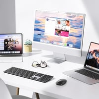 OMOTON Bluetooth Billentyűzet és Egér Mac-hez, Vezeték Nélküli QWERTZ, Szürke - Room grey 18