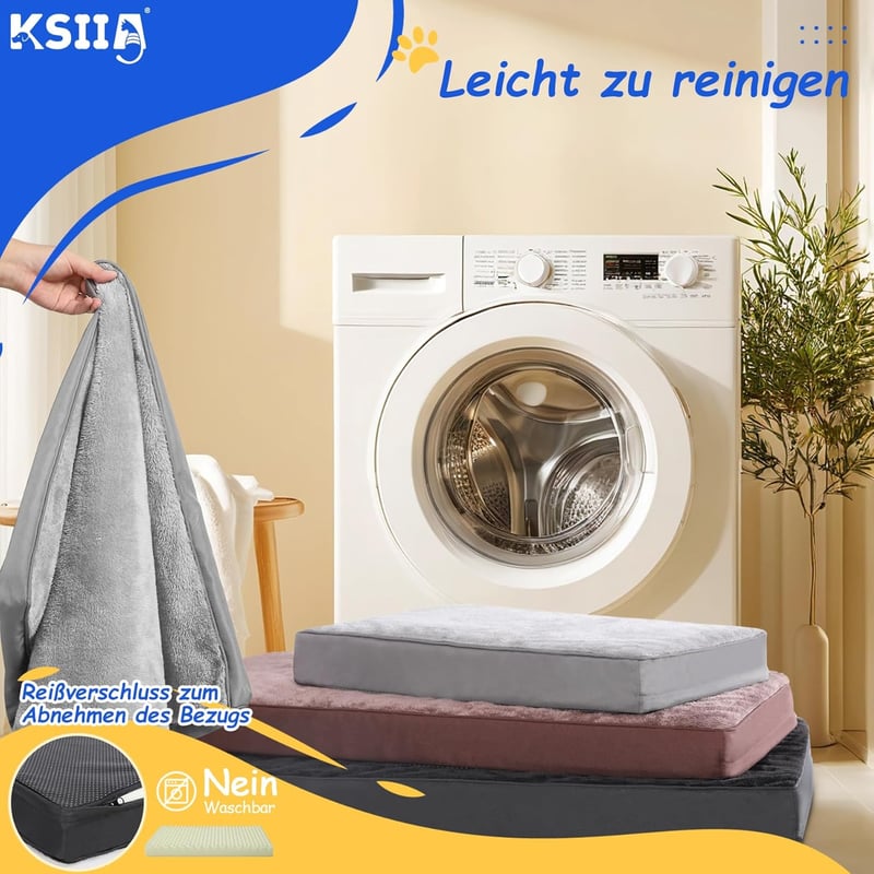 KSIIA Ortopédikus Kutyaágy Nagy Kutyáknak XL Szürke Mosható Párna 105x70cm