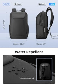 MARK RYDEN Vízálló Üzleti Laptop Hátizsák 15,6" - Csúszásmentes Talppal, Iskolába és Utazáshoz 3
