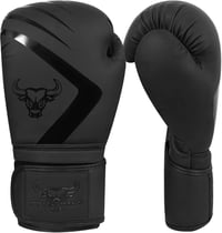 BEAST RAGE Bokszkesztyű 10 oz - Fekete Műbőr Edzőkesztyű MMA, Muay Thai, Kickbox Edzéshez - Unisex Sparring Kesztyű Extra Csuklóvédelemmel 1