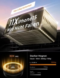 LISEN 15W MagSafe autós telefontartó és töltő iPhone 15/14, Samsung S24 készülékekhez 3