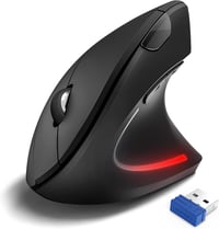 TeckNet ergonomikus függőleges egér, vezeték nélküli, 4800 DPI, 6 gombos, fekete 1