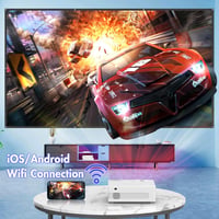 AKATUO Mini WiFi Projektor Full HD 1080P, 9000L Hordozható Házimozi Vetítő Okostelefonhoz, TV Stickhez és Laptophoz, VGA Csatlakozással 3