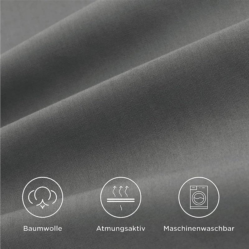 Bedsure szürke cipzáros pamut párnahuzat szett, 80x80 cm, 2 db