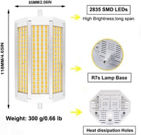 ALQFFHL R7S LED lámpa 118mm, szabályozható, 50W, 3000K meleg fehér, 4000lm, halogén helyettesítő 2
