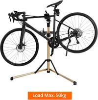 QWORK Alumínium Kerékpár Szerelőállvány - 360° Forgatható, 58-156 cm Állítható Magasság, 50 kg Teherbírás, Mágneses Szerszámtartóval 2