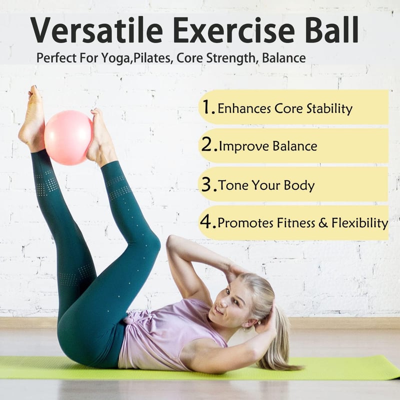 PROIRON 25cm-es Rózsaszín Pilates Labda Edzéstervvel és Pumpával