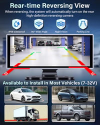 Jansite 11,26" CarPlay Autós Kijelző 2.5K Fedélzeti Kamerával - Bluetooth Tükrözés, Tolatókamera, Siri Támogatás, 64GB TF Kártya, Apple CarP 8