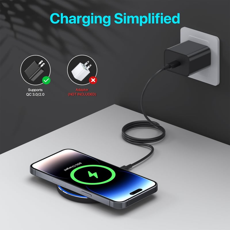 HONGYEE 20W Vezeték Nélküli Gyorstöltő Állomás - Indukciós Töltőpad iPhone 16/15/14/13/12, Samsung Galaxy S24/S23/S22/S21 Készülékekhez