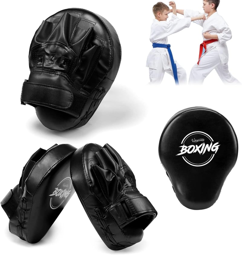 Valleycomfy Fekete Boxkesztyű és Ütőpárna Szett Küzdősportokhoz