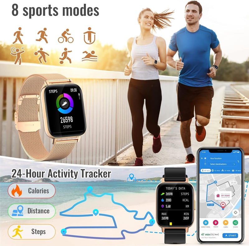 Nemheng 1.69" okosóra: Bluetooth hívás, IP67, pulzusmérő, Android/iOS