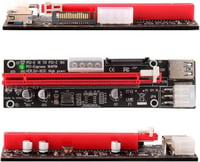 Adaptor Ubit PCIe Riser | 3-în-1 opțiuni de alimentare (6PIN/SATA/Molex) | Minare criptomonede Ethereum Bitcoin 2