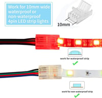 BZONE 4 tűs LED szalagcsatlakozó készlet, 10 db, 5050 RGB szalagokhoz 2