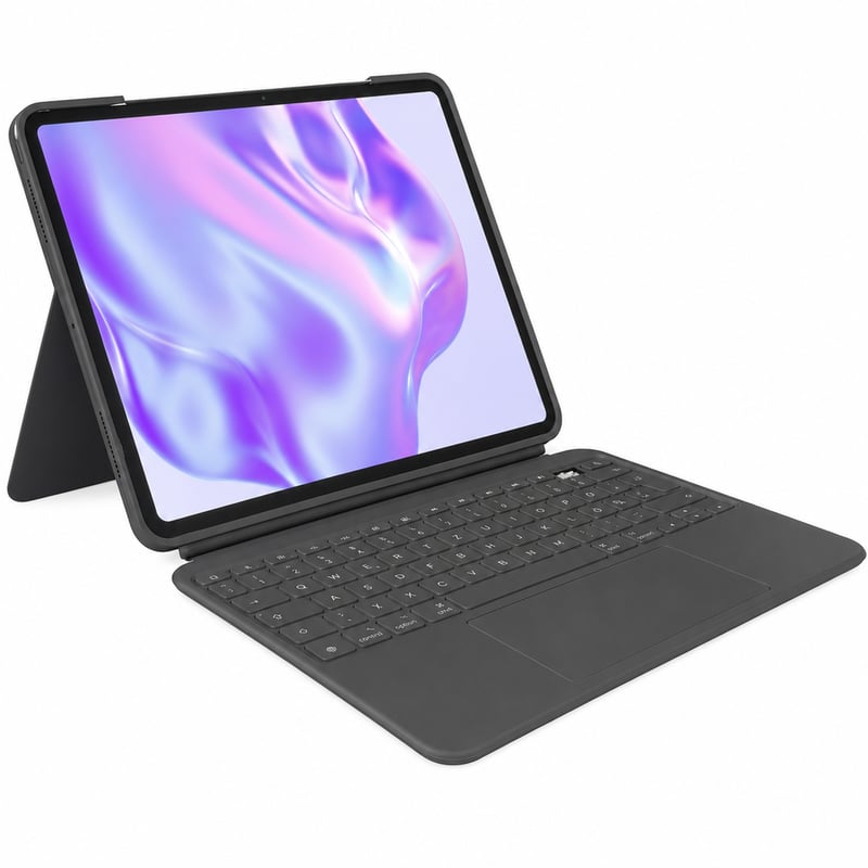 Klávesnicové puzdro Logitech Combo Touch pre iPad Pro 13" (M4/M5) — 1 tlačidlo vypadnuté a povrch je miestami poškodený (stav: pozri 2. obrázok)